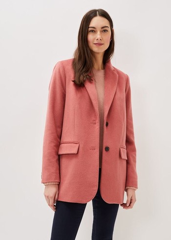 Phase Eight Amara Wool Coats Dark Coral Australia | UG7932546